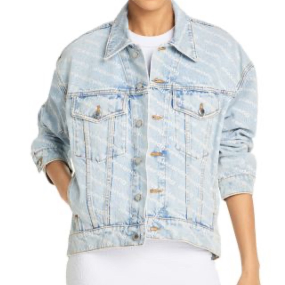 Alexander Wang Falling Back Logo Jean Jacket EUC
